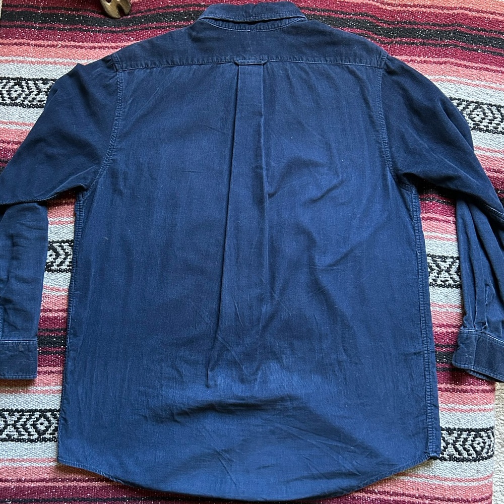 Blue corduroy Consensus button up shirt size M. - Picture 3 of 7